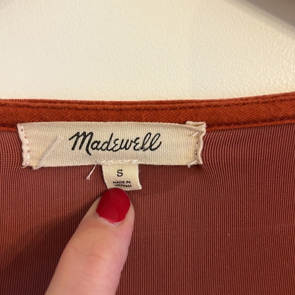 Madewell cross front long sleeve bodysuit, crushed velvet - Picture 3 of 7